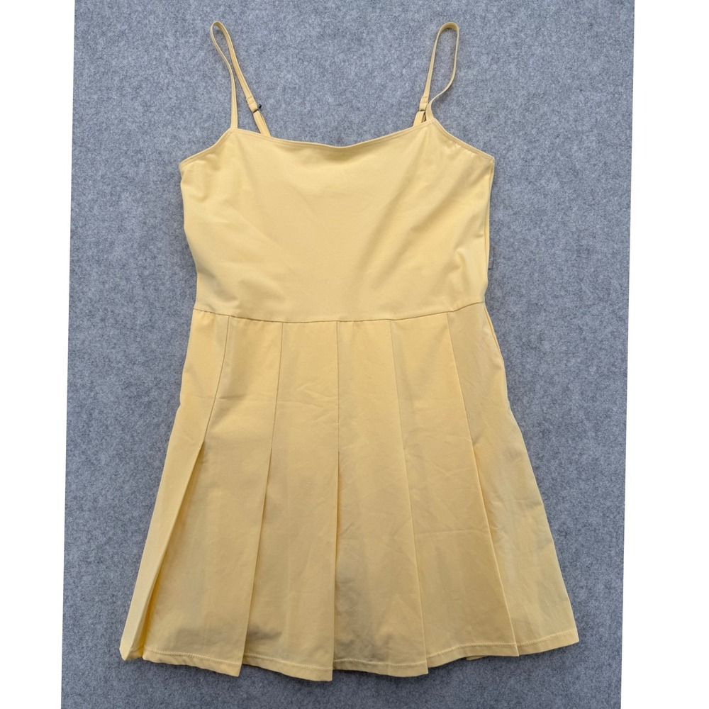 Abercrombie & Fitch Traveler Tennis Dress Womens Small Tall Yellow Pleated Golf